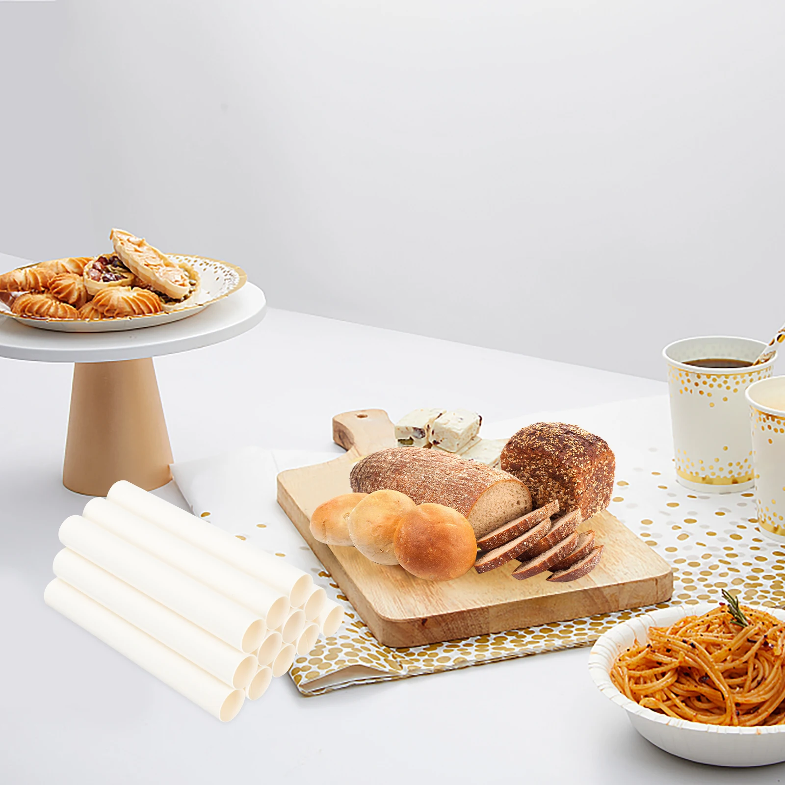 

36pcs Baking Mold Loaf Bread Pastry Nonstick Diy Spiral Creative Horn Trumpet Paper Heavy Duty Kitchen Use