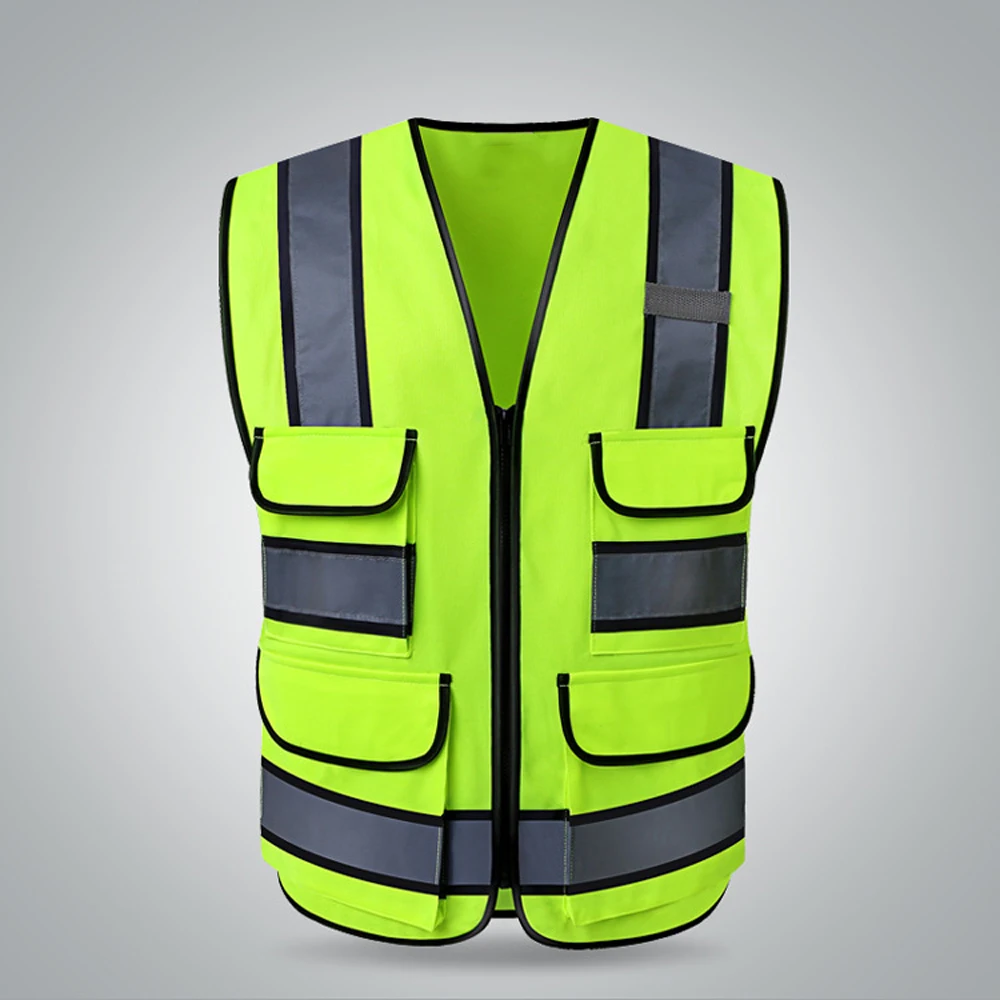 Reflective Vest High Visibility Safety Clothing for Construction Multi Pockets Security Protection Work Safety Waistcoat