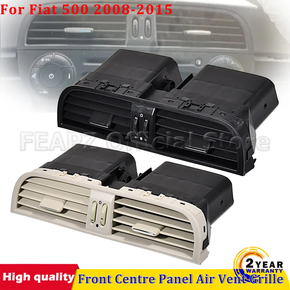 

1 шт. центральная вентиляционная решетка для Fiat 500 2008-2015, черная или цвета слоновой кости, для передней центральной панели автомобиля, аксессуары для авто