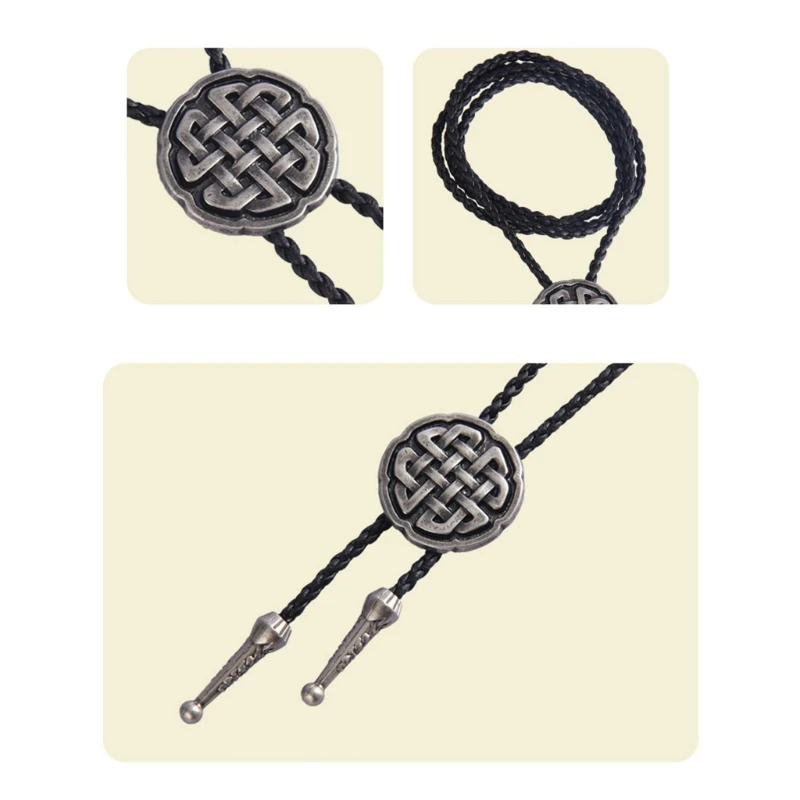 Moranse Bolo Tie Keltische Knoop Bolo Tie Cowboy Leathers Stropdas Westerse Bolo Tie Ketting Western Cowboy Bolo Tie