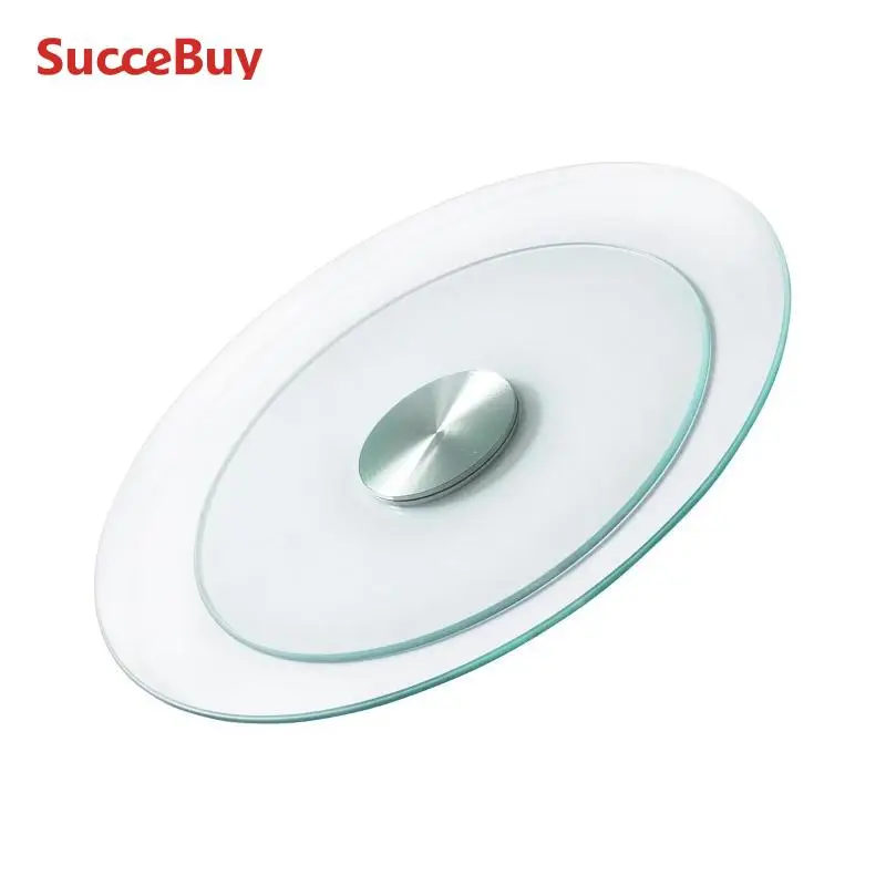 SucceBuy 20/24/30in قرص دوار زجاجي كسول سوزان 360 درجة °   صينية دوارة على سطح الطاولة للتجمعات العائلية والولائم وحفلات الزفاف