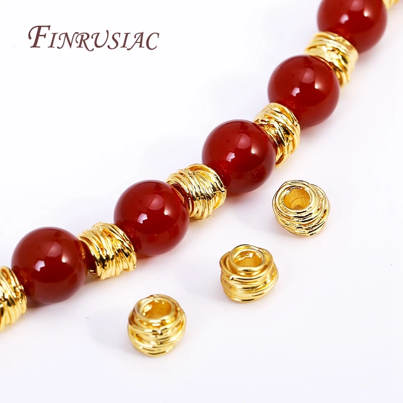 20/40/60 Stück 14K/18K vergoldete Messing-Webeperlen für DIY-Armbänder, Halsketten, Schmuckherstellung, Dekorationsperlen – Detail 18