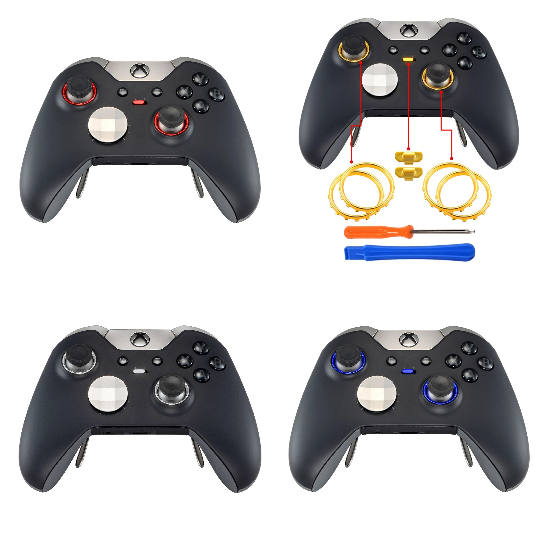 

eXtremeRate Profile Switch Buttons Accent Rings for Xbox One Elite / Elite Series 2 Controller - Pack of 2 Matte Chrome