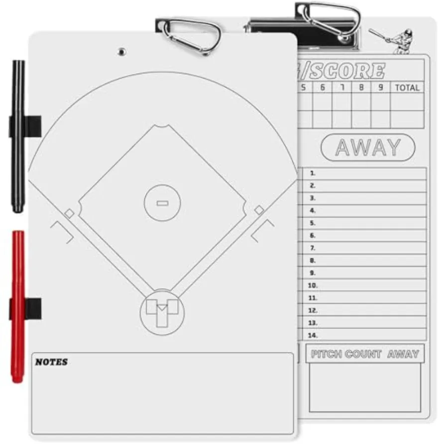 

Baseball Coaches Clipboard, Double-Sided Dry Erase Coach Clipboard, Softball board for Coaches, Lineup Board with Marker for Co