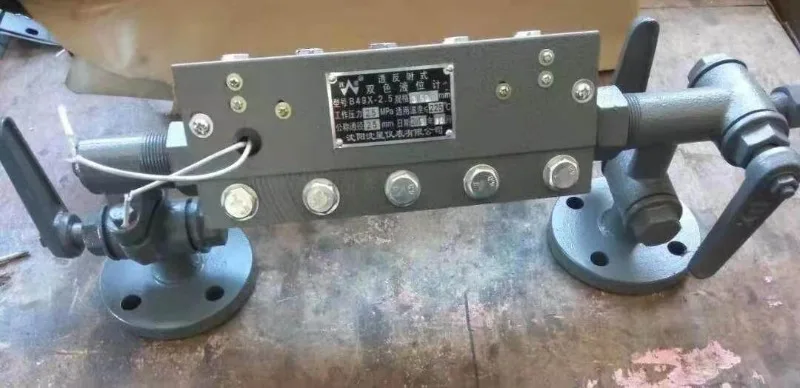 Two-color water level gauge (fluorescent tube light source)