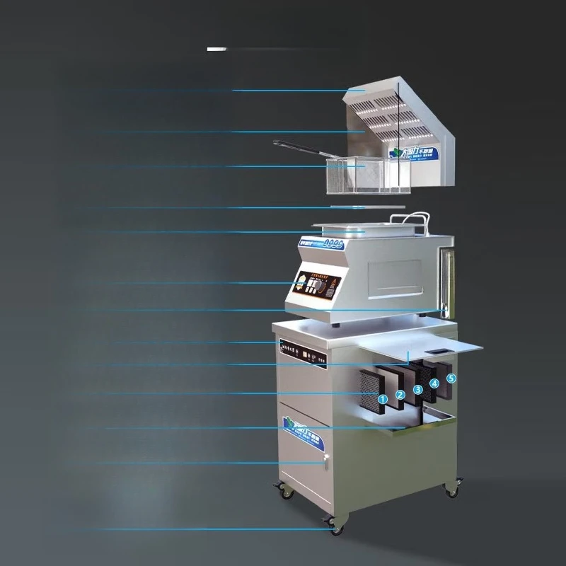 Commercial fryer No oil fume Fryer Electric fryer with oil fume purification and smoking Special for fried chicken and