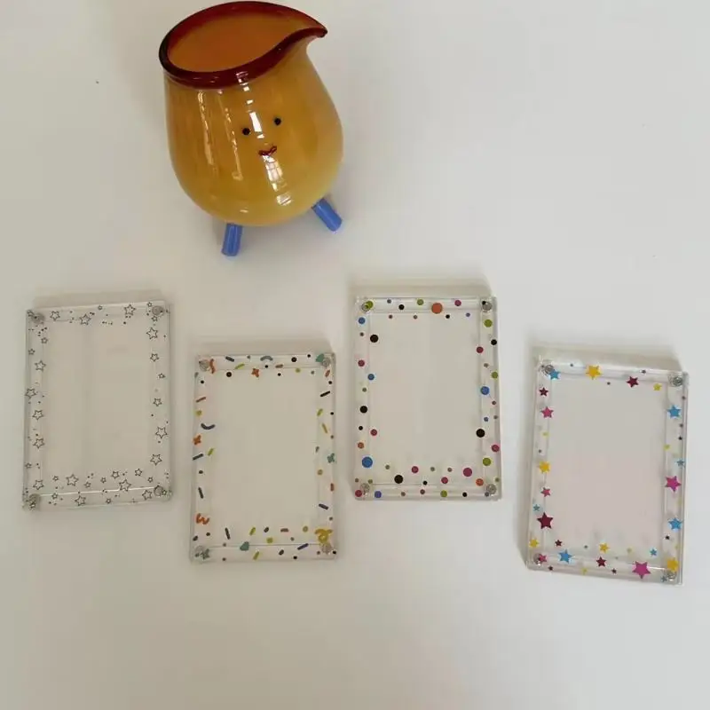Magnetic 3 Inch Star Wave Dot Photo Frame Refrigerator Sticker Cute Fridge Decor for Birthday Party Souvenir Display