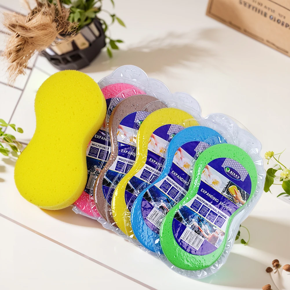 Large Sponge 8-Shaped Cleaning Sponges Multifunctional Car Wash Sponge Block Dusting Sponge for Kitchen Cleanup
