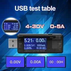 USB Tester DC Power Meter 4V-30V Digital Voltmeter Voltimetro Volt Meter Power Bank Wattmeter Voltage Tester Doctor Detector