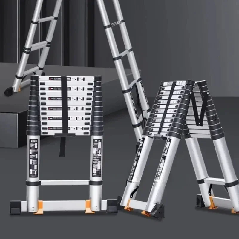 For Ladder Household Folding Thickened Aluminum Alloy Telescopic Ladders Herringbone Stairs Engineering Ladder