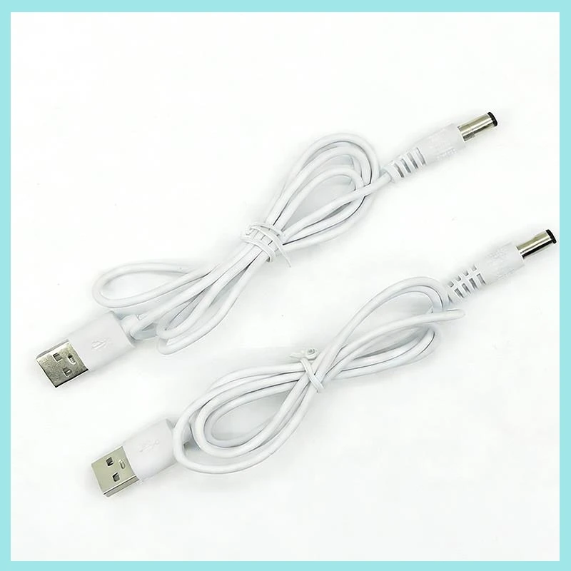 1/3/5pcs 1M USB Male to DC 5.5x2.1mm Male Port Power Cord 5V 2A Copper Wire For Desk Lamp Charging Power Cable Cord Connector B2