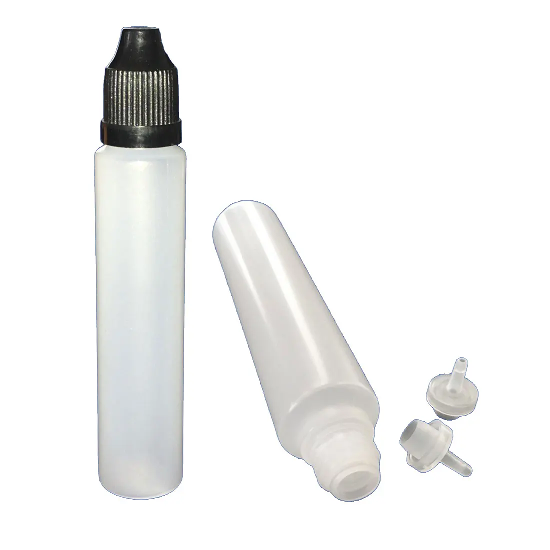 10PCS X 30ML LDPE Empty Long Pen Shaped Squeezable Liquid E Juice Oli Eye Dropper Bottles Jars Containers with Plastic Caps Tips