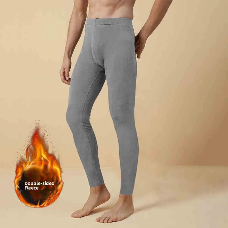 

Men's Thermal Fce Lined Slim Fit Thermal Pants Self Heating Autumn Winter Boting Trousers Long Pants Warmth Preservation