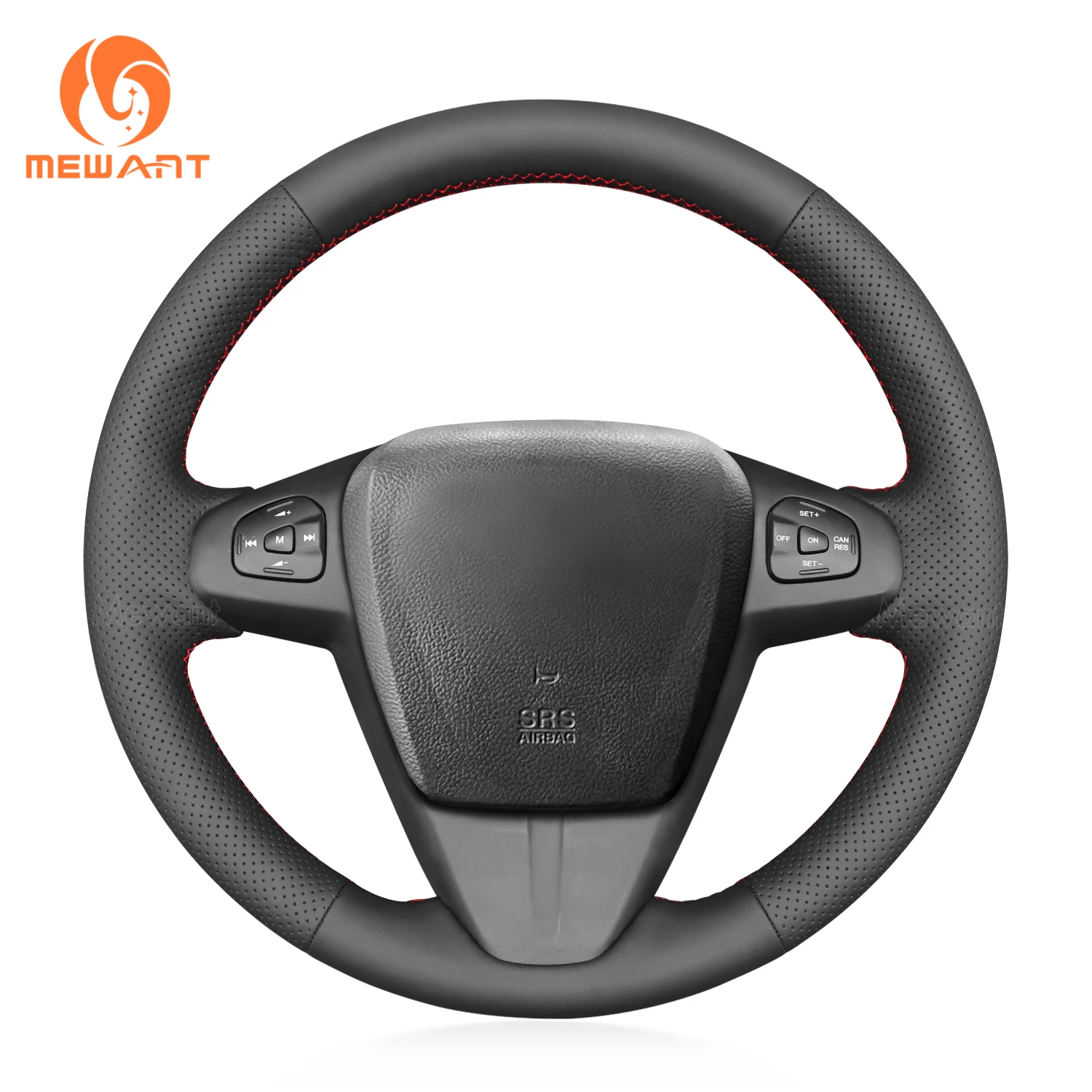 

MEWANT Black Artificial Leather Car Steering Wheel Cover for Mazda BT-50 BT50 2012-2020