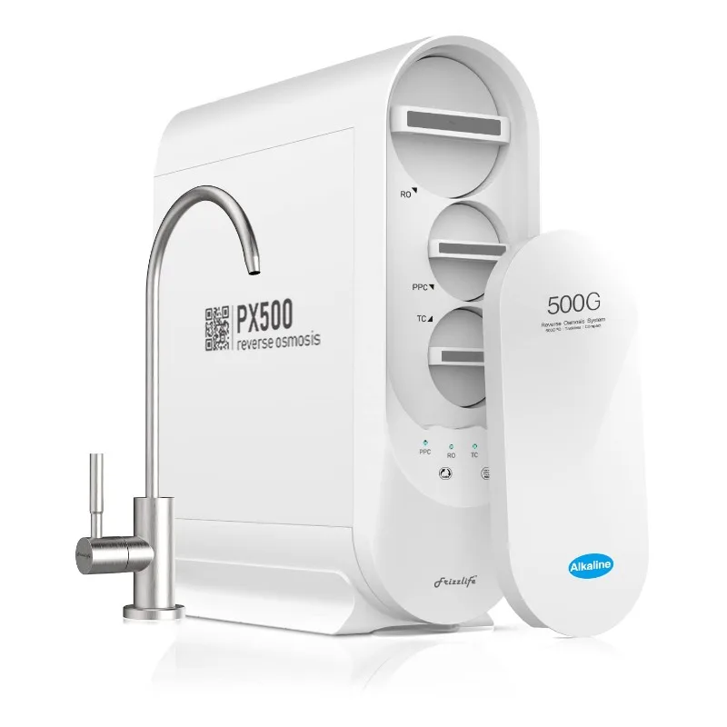 PX500-A Under Sink Tankless Reverse Osmosis Water Filtration System, 500 Gallons Per Day, Remineralizes Water, Easy