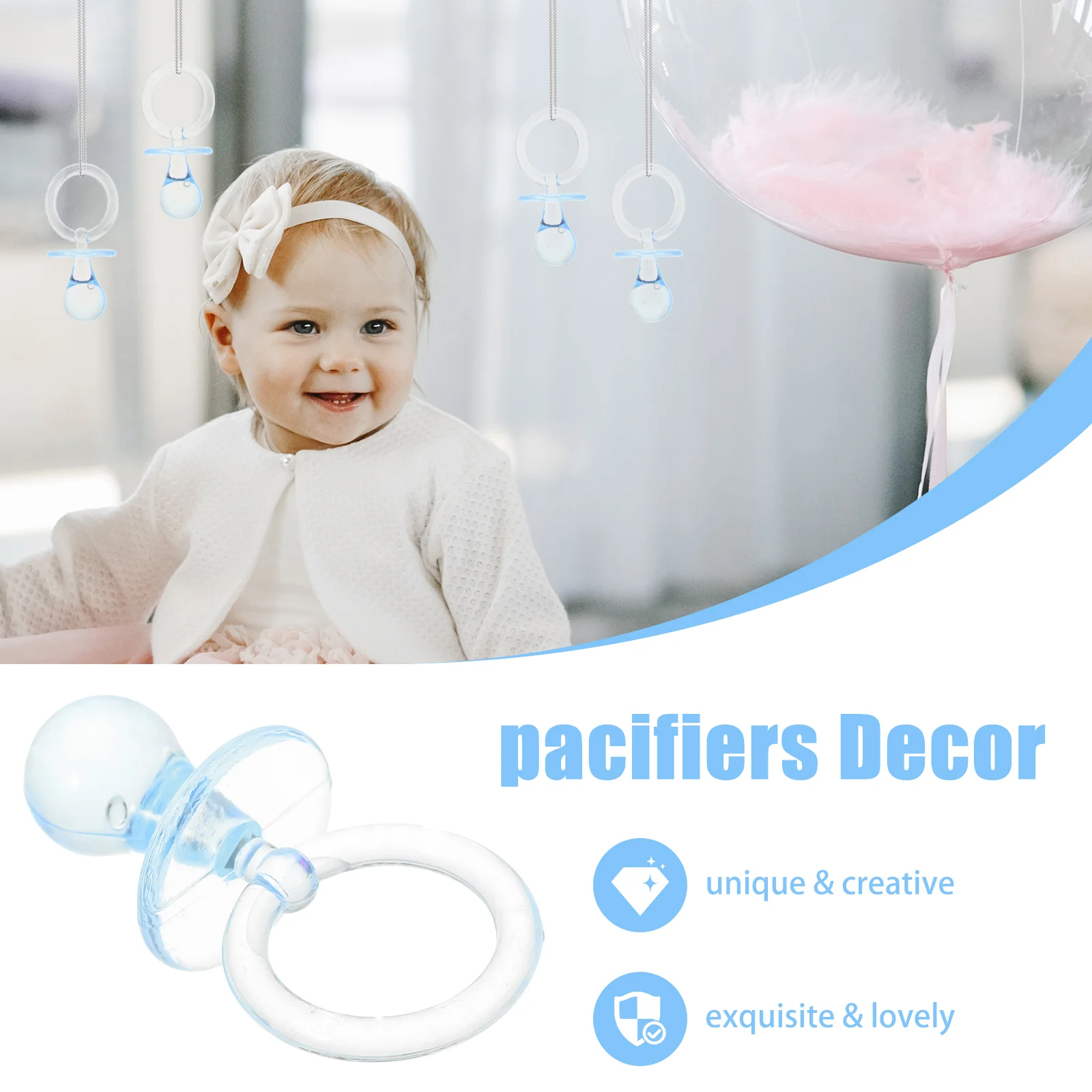 12 Pcs Pacifier Decorations Pacifier Baby Supply Girl Toy Party Bulk Baby Shower Decorations For Girl Pacifiers Favor