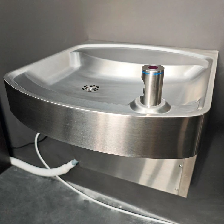 Stainless steel wall-mounted public drinking water fountain with public aerator faucet