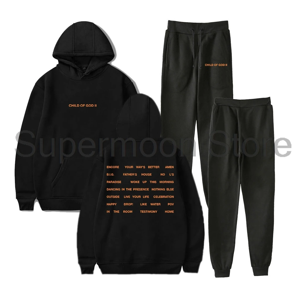 Forrest Frank Child Of God II Tracklist Hoodies Jogger Calças Conjunto de duas peças Moletons + Calças de moletom Mulheres Homens Conjuntos de roupas
