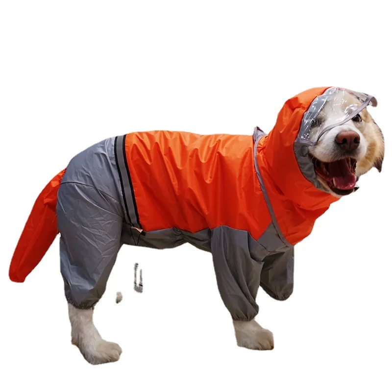 Dog Raincoat 1PC Cat Windproof Waterproof All Inclusive Hooded Rain Poncho Outdoor Poncho Large Medium Dog Pet Supplies