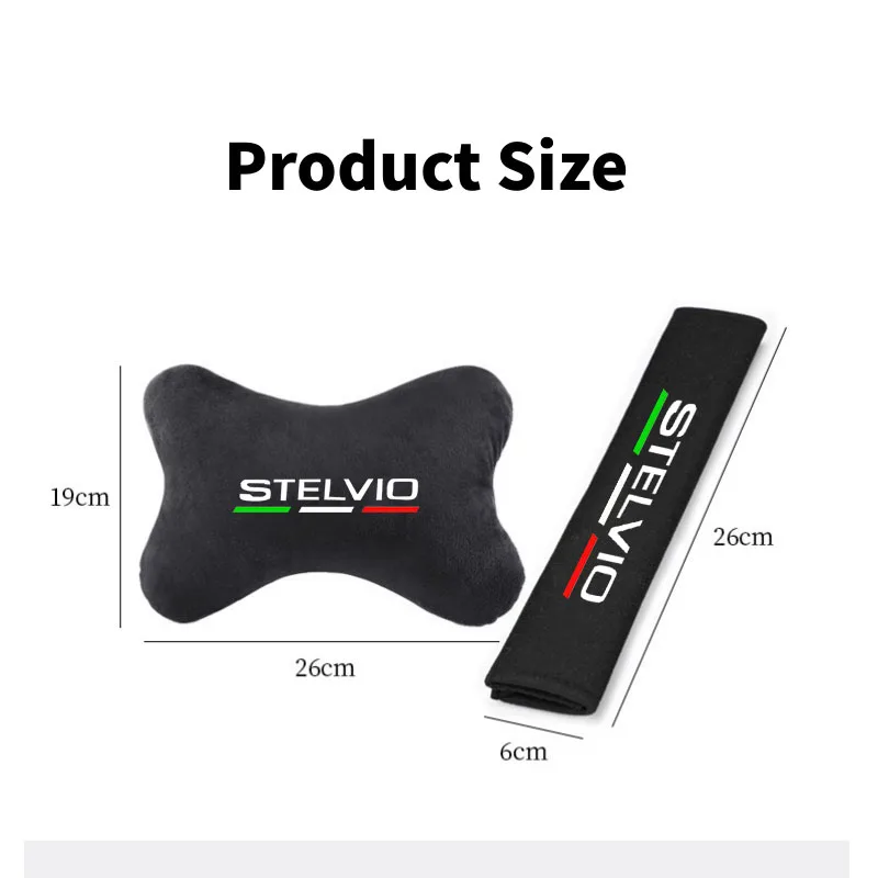 Car Seat Belt Shoulder Cushion Pad Protection Headrest Restraint Neck Support Pillow for STELVIO Auto Accessories