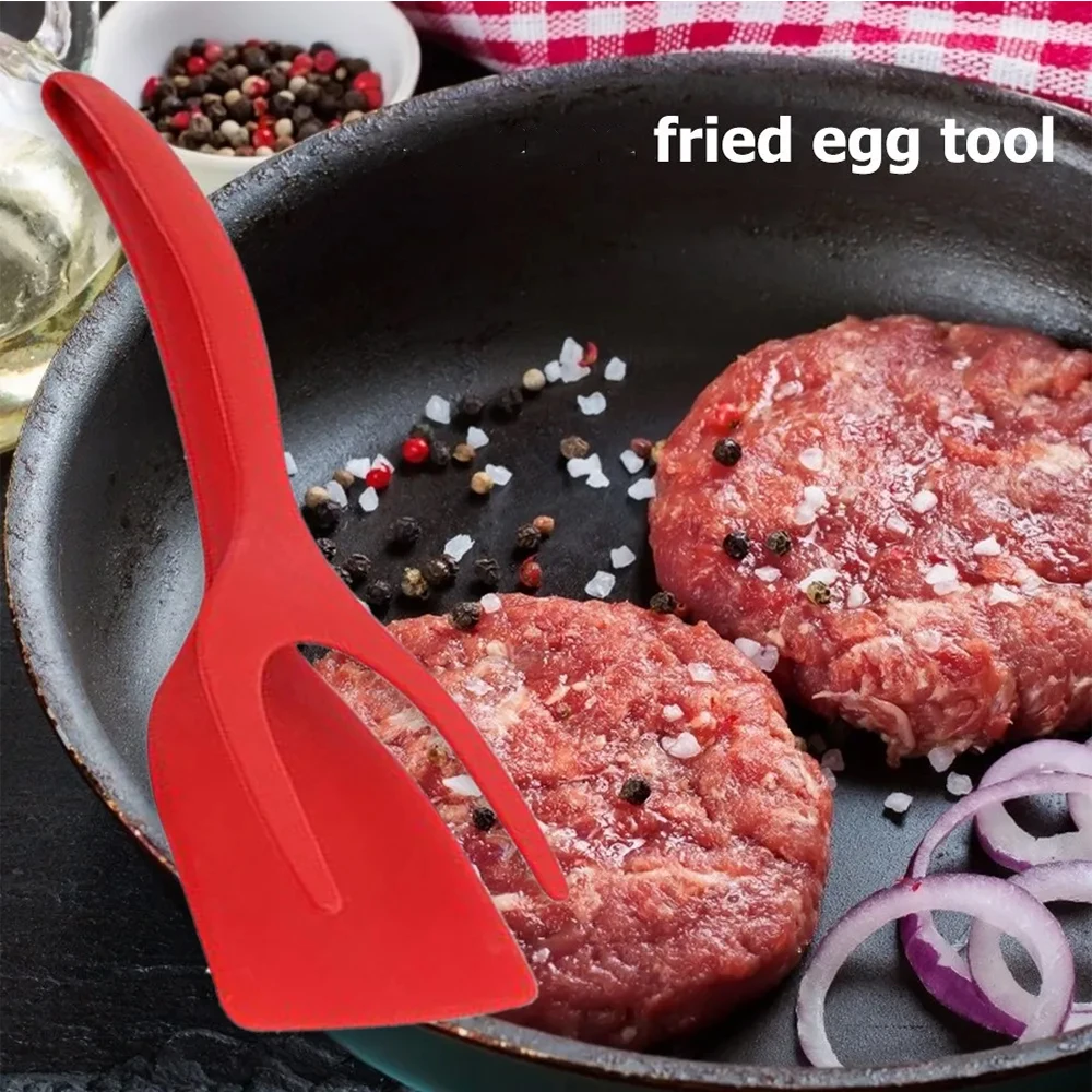 Multifunction 2 In 1 Spatula Tongs for Kitchen Egg Steak Toast Ham Fried Tongs Non Stick Tongs Novel Kitchen Accessories