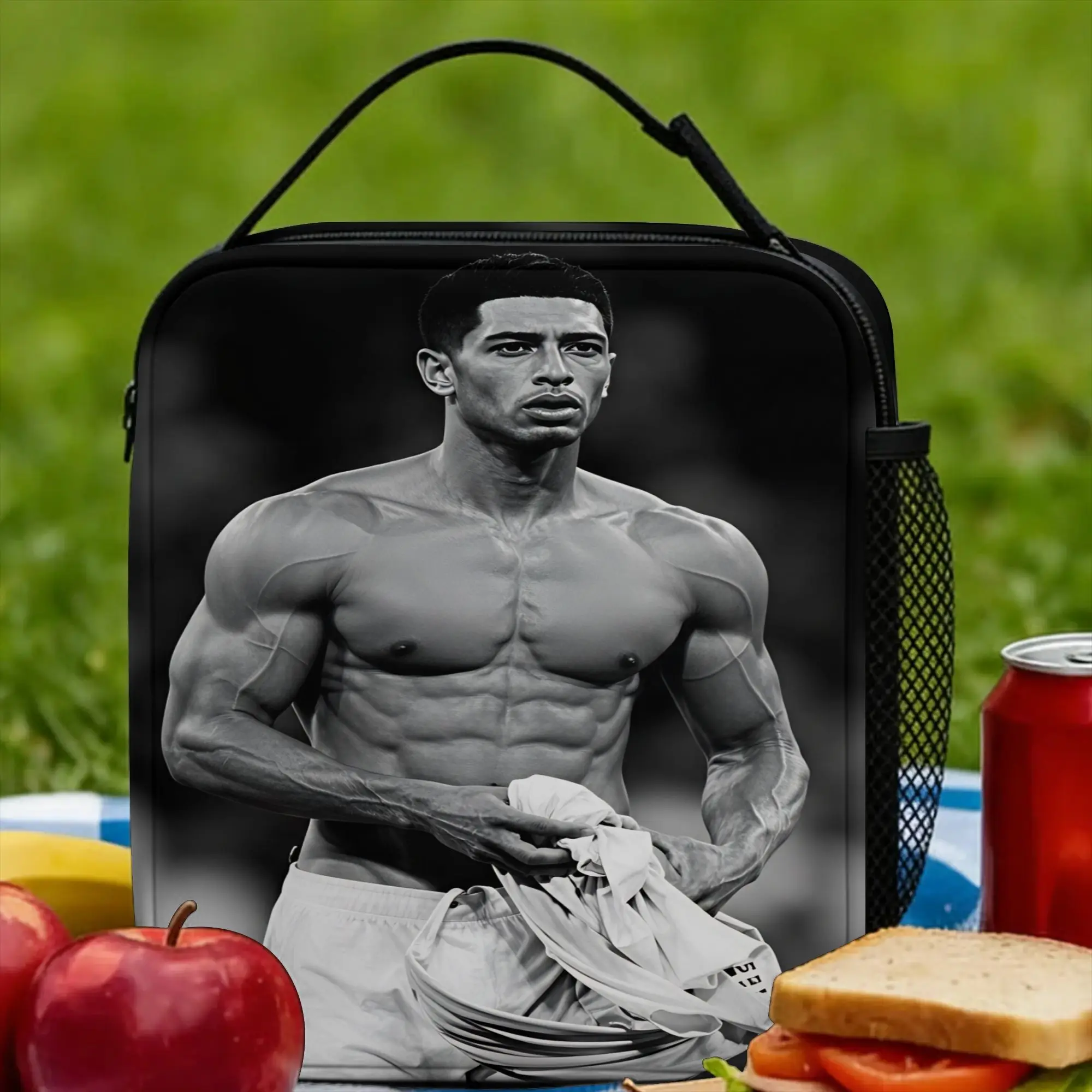 Jude-Bellingham Lunch Bag For Child  Print Lunch Box Retro Outdoor Picnic Cooler Bag Portable Oxford Thermal Lunch Bags