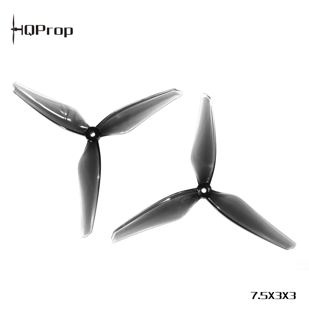 HQProp 7.5x3x3 Light Grey PC Propeller 10CW+10CCW for RC FPV Racing Drone - Durable Poly Carbonate
