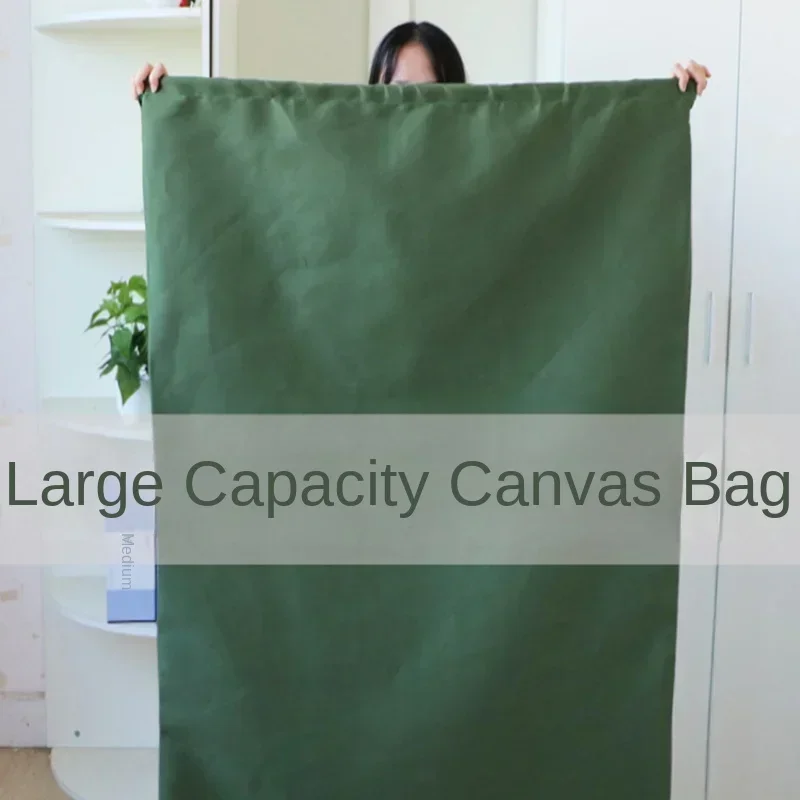 Extra Large Laundry Bags Clothes Quilt Storage Bag Heavy Duty Durable Black Green Drawstring Closure Canvas Linen Breathable