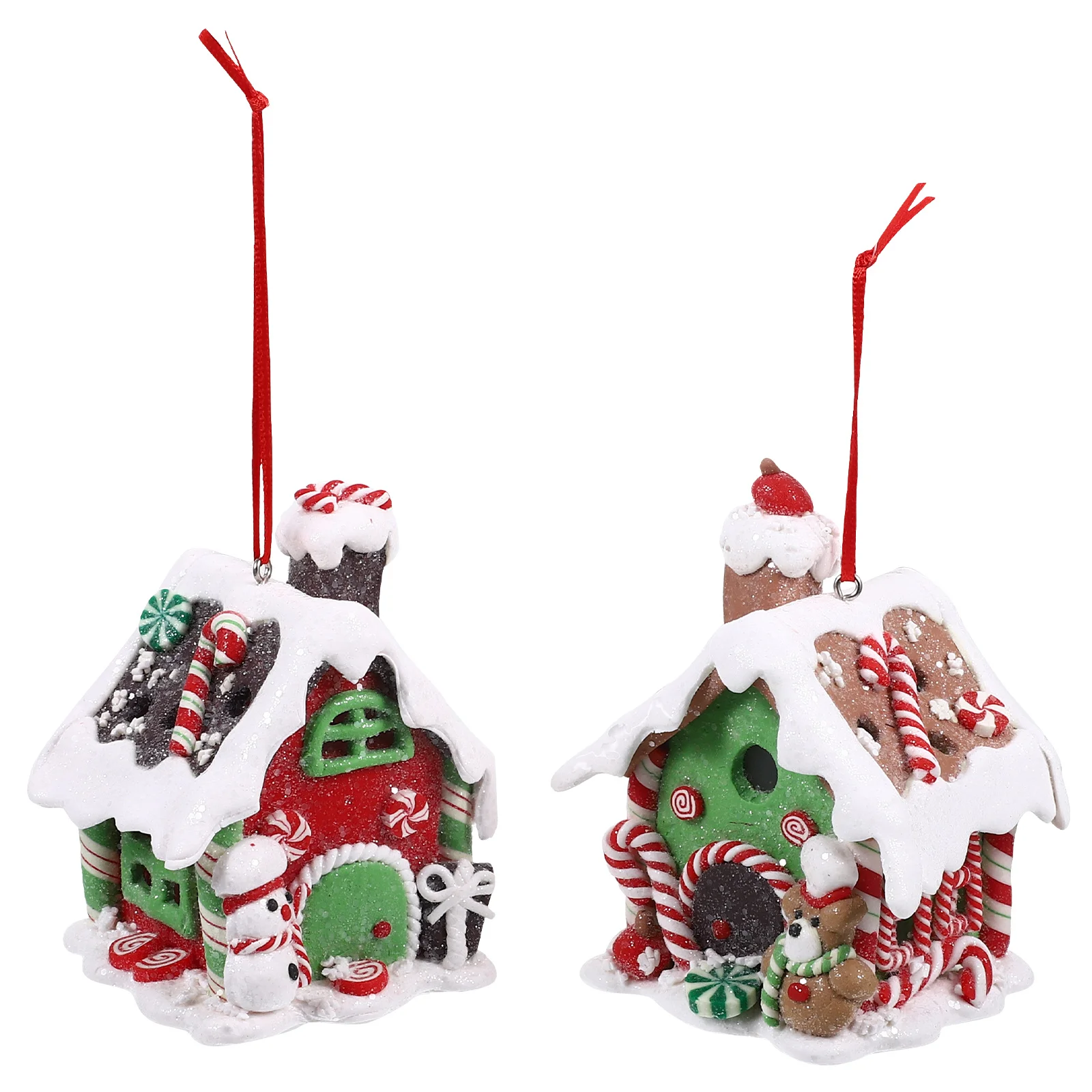 

2Pcs Christmas Candy House Lighted Gingerbread Decor Festival Atmosphere Tabletop Xmas Adornment Unique Birthday Gifts