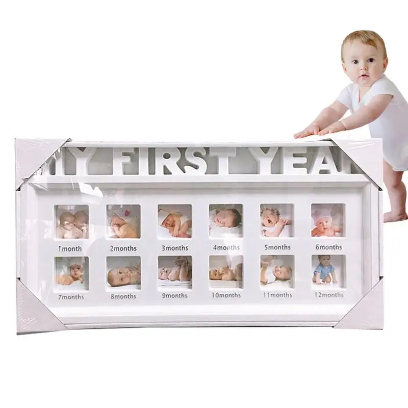 First Year Photo Frame 12 Months Baby's Photo Frame Letter Nursery Photo Frame Birthday Decoration Keepsake For Mom