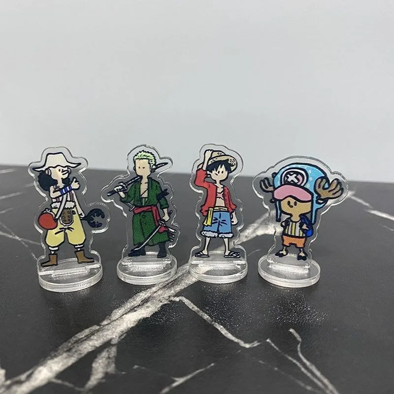 10 Stuks Een Stuk Luffy Acryl Staande Bord Anime Figuur Stand Desktop Ornament Kawaii Chopper Plastic Plaat Model Decoratie