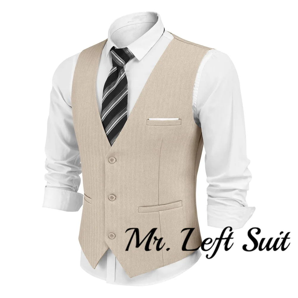 Mens Dress Vest Casual Business Waistcoat Formal Wedding 3 Button Suit Vest