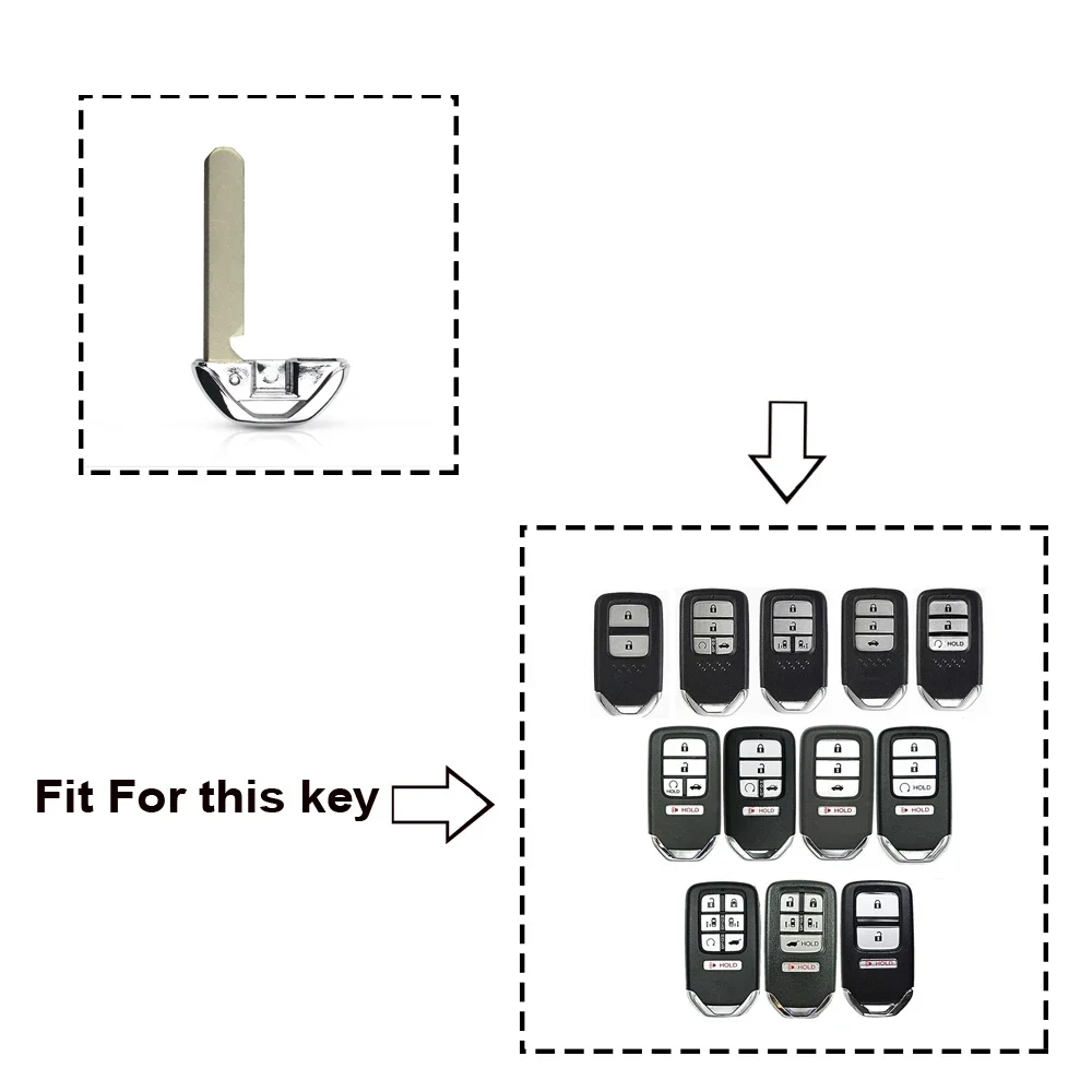 KEYYOU Insert Key Fit For Honda CR-V Accord Odysee Civic HR-V 2016 2017 2018 Blank Remote Car Smart Key Keyless Emergency