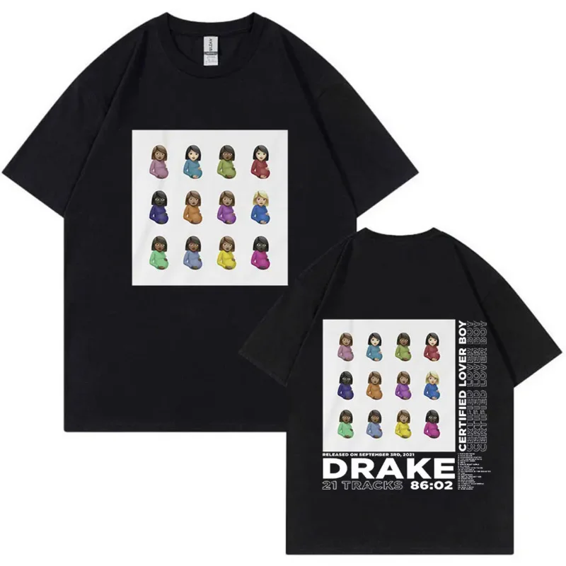 Rapper Drake Certified Lover Boy album graphic t shirt male hip hop fashion t-shirt Unisex 100% cotton oversized tees streetwear