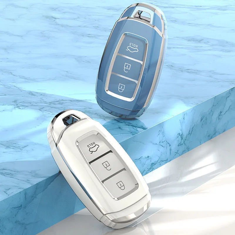 Modne etui z miękkiego TPU na kluczyk samochodowy do Hyundai Santa I30 IX35 Encino KONA Solaris Azera Grandeur Elantra Accent Fe