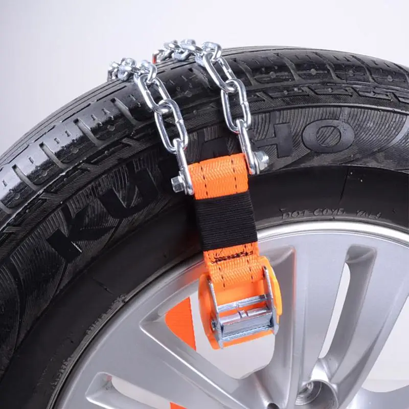 Tire Anti-skid Manganese Steel Chain Snow Mud Car Security Tyre Belt Clip-on Chain For Car Truck SUV Winter Car Accesories