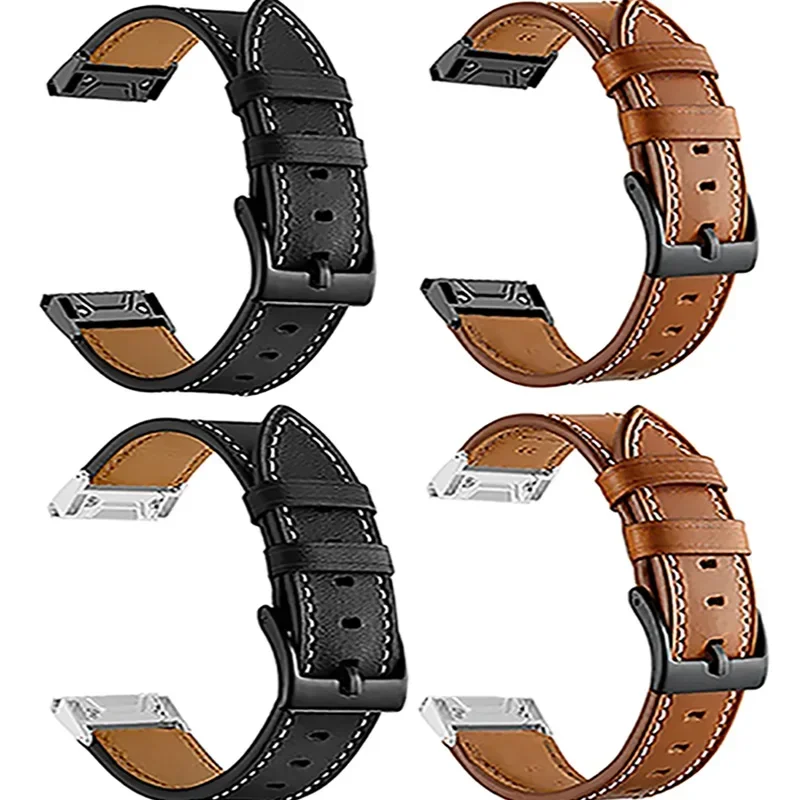 22 26mm Quickfit Leather Strap For Garmin Fenix 7X 7 Pro Solar 6X 6 Pro 5 5X Plus Epix Pro Watch Bracelet Smartwatch Wristband