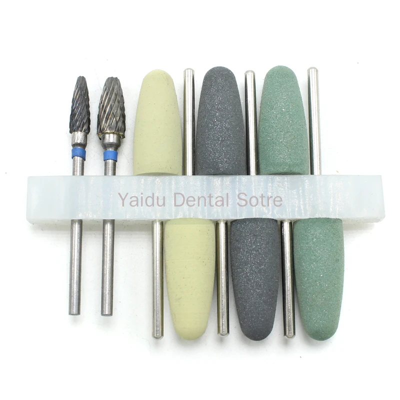 

8Pcs/set 3Sets Dental Resin Base Acrylic Polishing Burs Kit Drill Polisher Rotary Dentista Tool Dental Lab Instrument