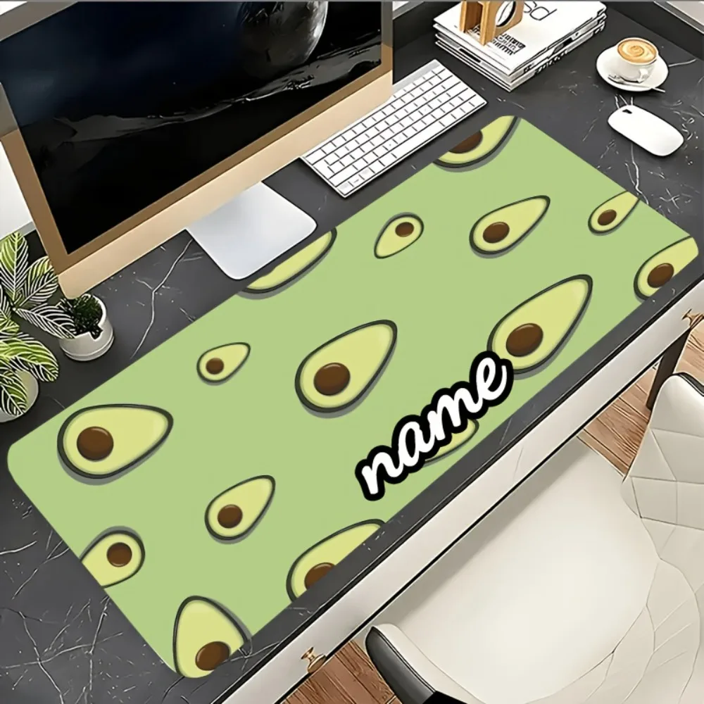 [2D Flat] 1PC Custom Personalized Avocado Mouse Pad, Custom Name Large Desk Mat Cute Fruit Pattern For Office Home Desktop
