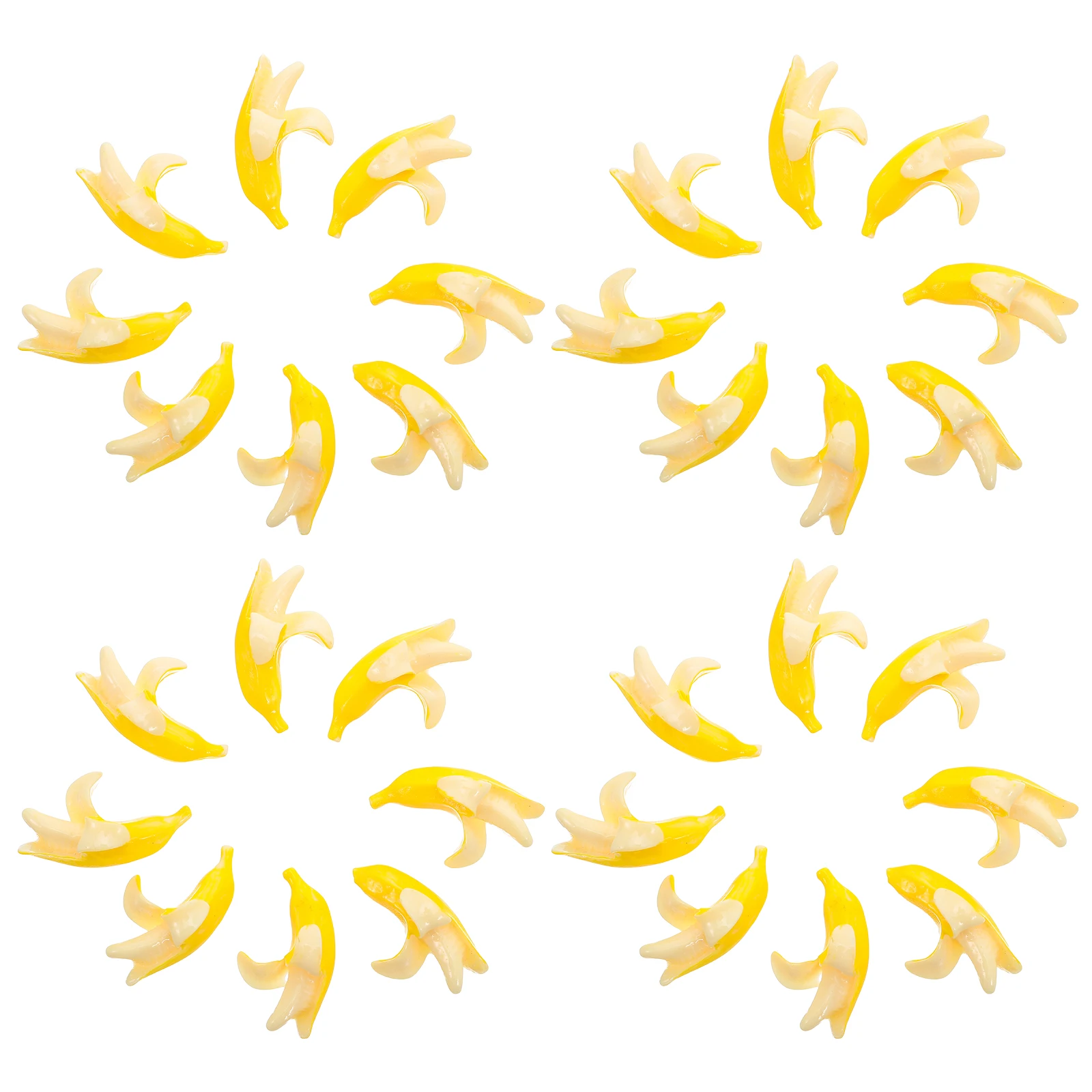 

100pcs miniature Artificial Bananas Resin Lifelike Fake Fruit Bright Yellow Dollhouse Decoration Photography Props Mini Bananas