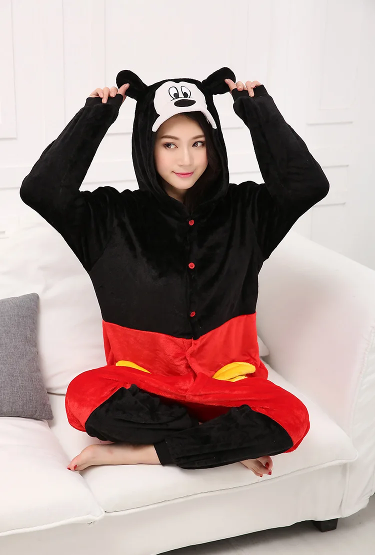 MINISO Kigurumi Mickey Onesies Pajamas Cartoon Costume Minnie Cosplay Pyjamas Party Dress Pijamas