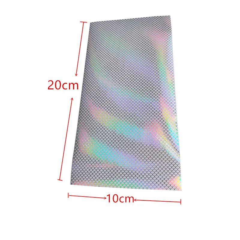 6 Pieces 10x20CM Fly Fishing Holographic Checkerboard for Fishhook Laser Flash Sticker Binding Material with Dry Paste