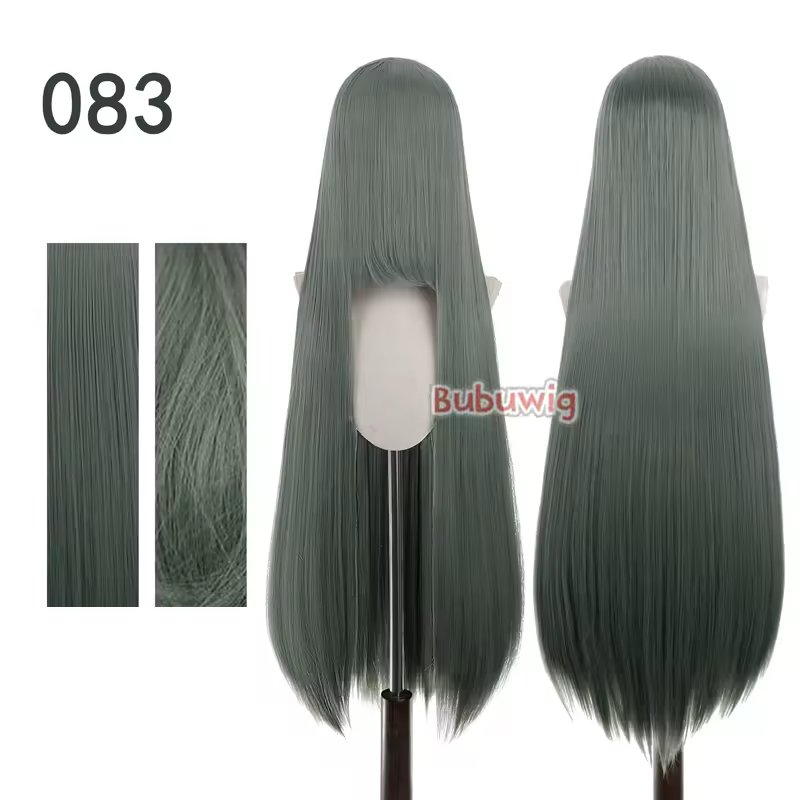 Bubuwig Synthetic Hair 100cm Long Straight Pure Color Cosplay Wigs Over 100 Colors Black White Red Blue Brown Wig Heat Resistant - Image 62