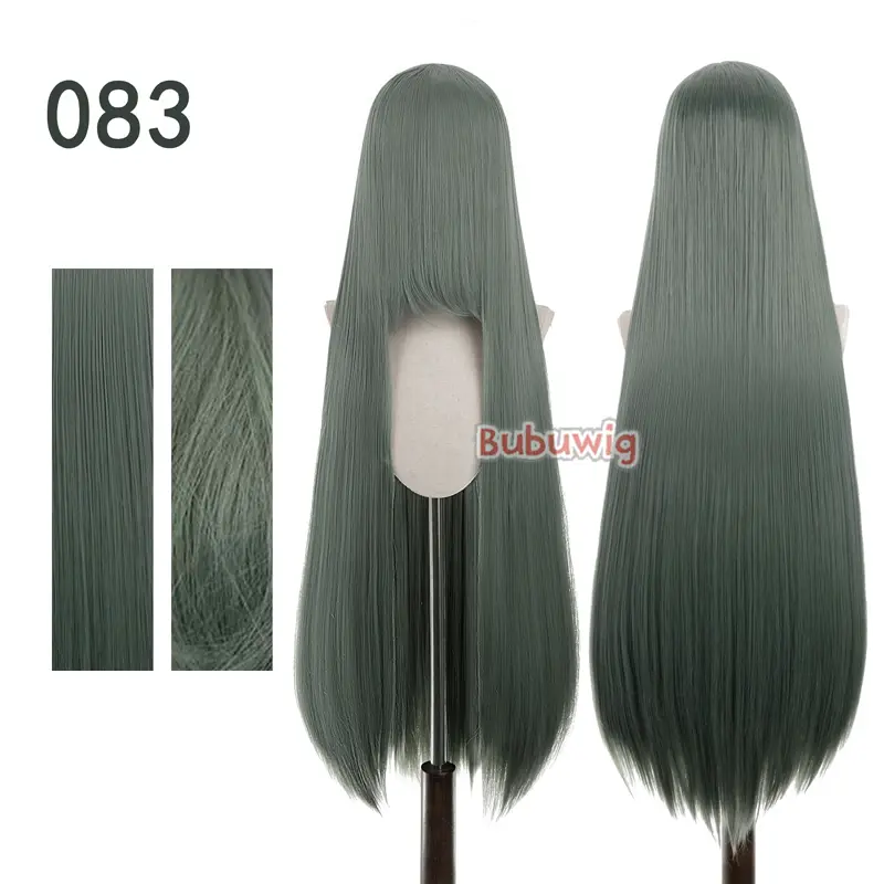 Bubuwig Synthetic Hair 100cm Long Straight Pure Color Cosplay Wigs Over 100 Colors Black White Red Blue Brown Wig Heat Resistant - Image 62