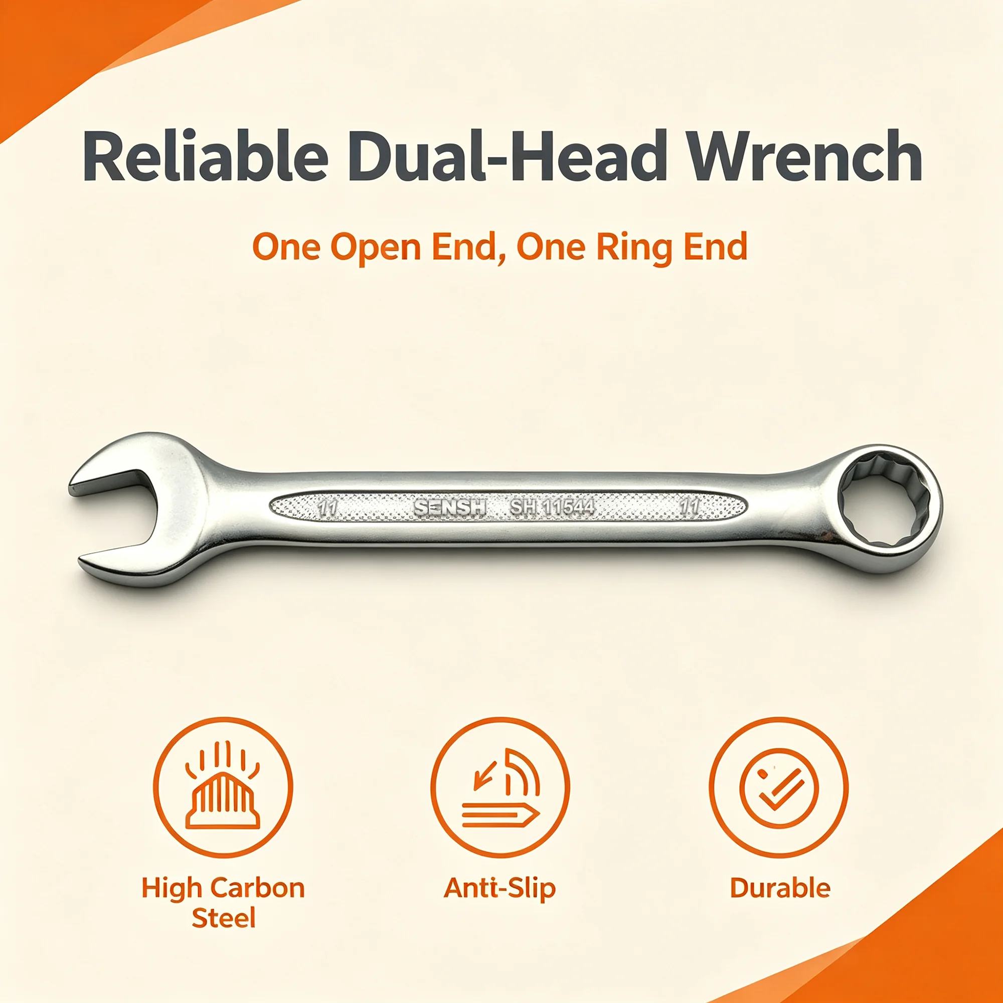 11mm Double End Wrench Open End And Ring Spanner CRV Steel Not Easy Deform For Mechanical Repair Hand Tools