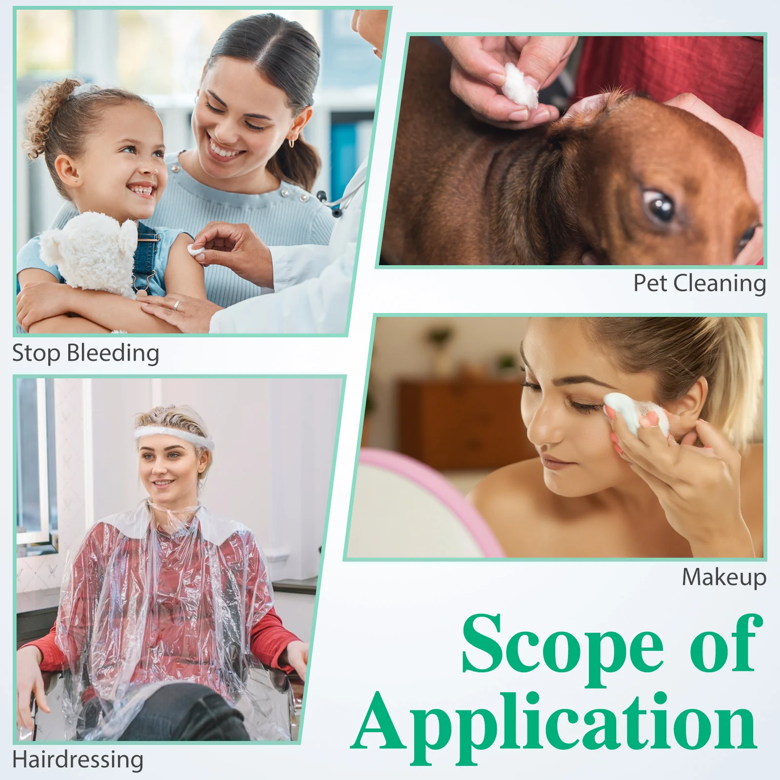 1Pack Cotton Ball Disposable Professional Makeup Hairdressing Soft White Cotton Strip Facial Use Manicure Removal Care