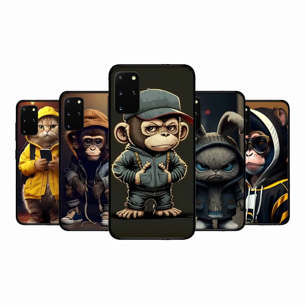 

Monkey Frog Pig Cow Bird Cat Animal Phone Case For Samsung S 9 10 20 21 22 23 30 23plus lite Ultra FE S10lite Fundas