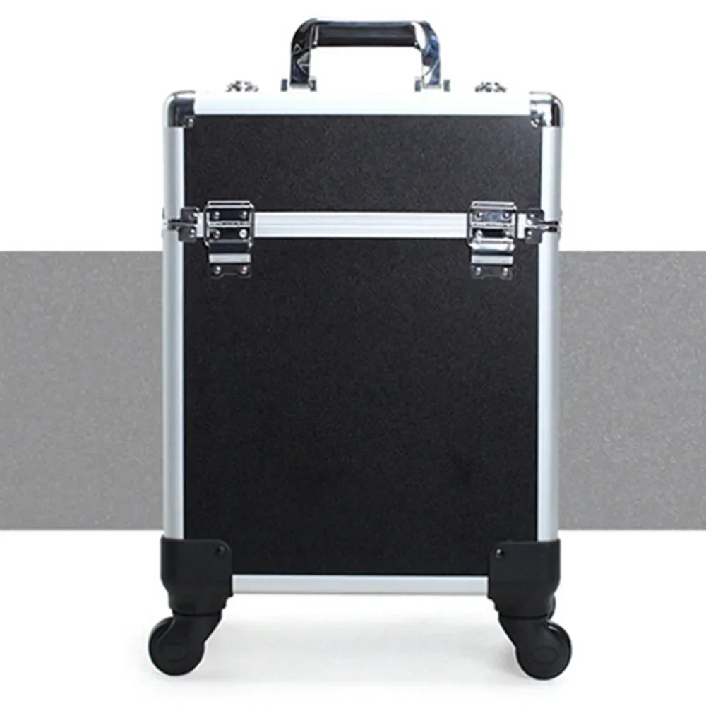 

Multi Layer Trolley Cosmetic Case Universal Wheel Aluminum Frame Toolbox Make Up Travel Storage Box Makeup Artist Suitcase Bags