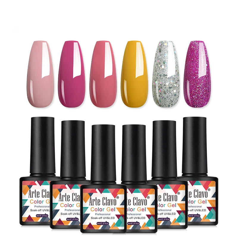 Arte Clavo 8 ml Gel-Nagellack, kein Abwischen, Decklack, UV-LED-Gel-Lack, semi-permanent, Vernis Soak Off Nail Art UV-Gel-Nagellack