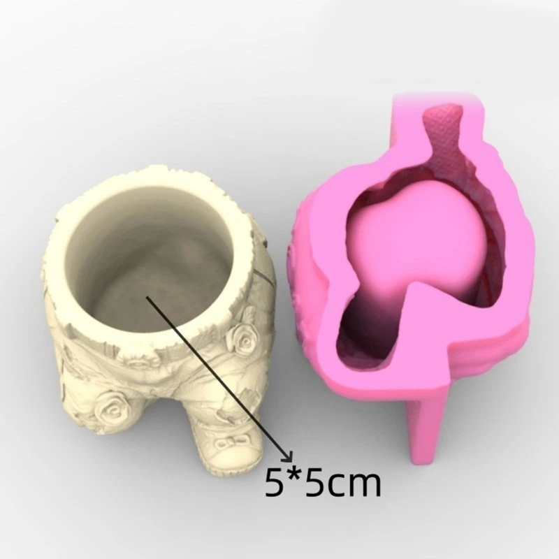 MXME Succulent Flower Pots Mold Pants Kneeling Pen Holder Silicone Mould Concrete Plaster Planter Vase Mold Epoxy Resin Molds